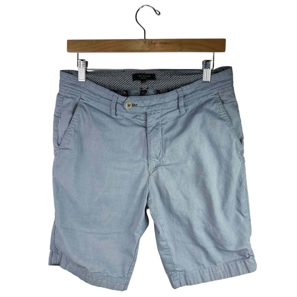 Ted Baker Men's Blue Casual Pocket Zip Golf Tennis Mid Rise Chino Shorts Size 30